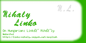 mihaly linko business card